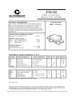 1718-32L Datasheet PDF GHz Technology