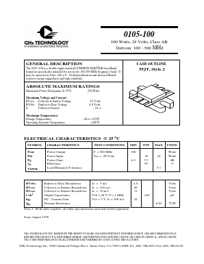 0105-100 Datasheet PDF GHz Technology