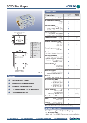HCD210 Datasheet PDF Golledge Electronics Ltd