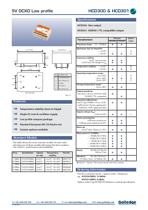 HCD301 Datasheet PDF Golledge Electronics Ltd