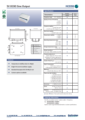 HCD350 Datasheet PDF Golledge Electronics Ltd