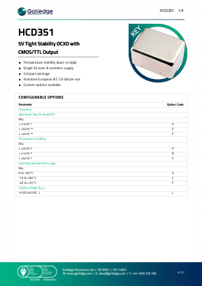 HCD351 Datasheet PDF Golledge Electronics Ltd