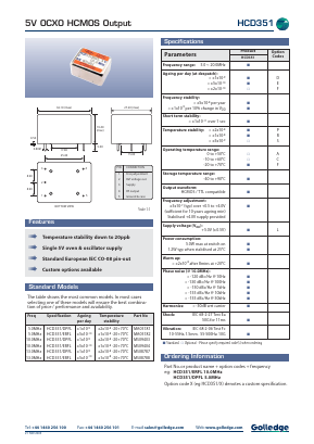HCD351/DPFL Datasheet PDF Golledge Electronics Ltd