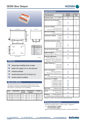 HCD360/ERFN Datasheet PDF Golledge Electronics Ltd