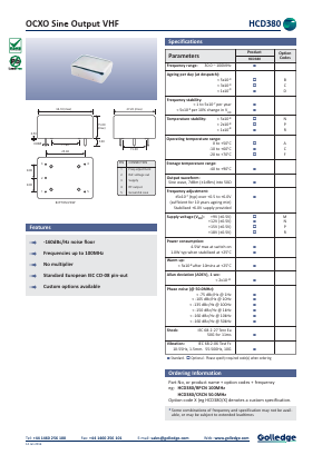 HCD380 Datasheet PDF Golledge Electronics Ltd
