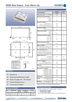 HCD665 Datasheet PDF Golledge Electronics Ltd