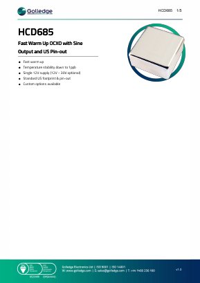 HCD685 Datasheet PDF Golledge Electronics Ltd
