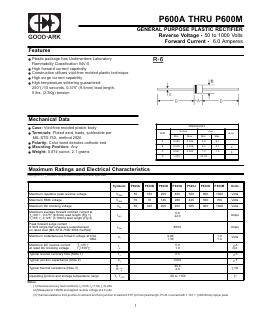 P600A Datasheet PDF GOOD-ARK