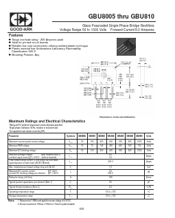 GBU801 Datasheet PDF GOOD-ARK
