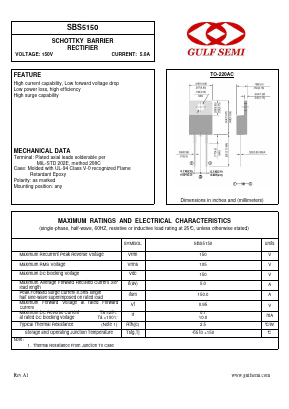 SBS5150 Datasheet PDF Gulf Semiconductor