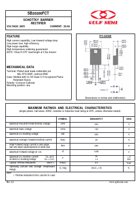 SB20200FCT Datasheet PDF Gulf Semiconductor