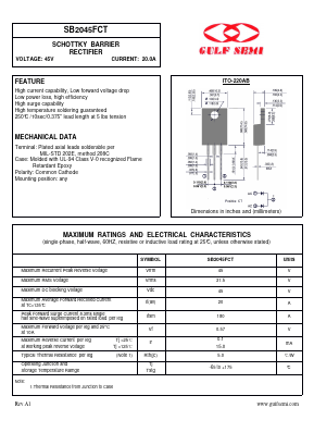SB2045FCT Datasheet PDF Gulf Semiconductor