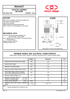 SB20200CT Datasheet PDF Gulf Semiconductor