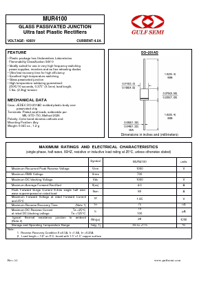 MUR4100 Datasheet PDF Gulf Semiconductor