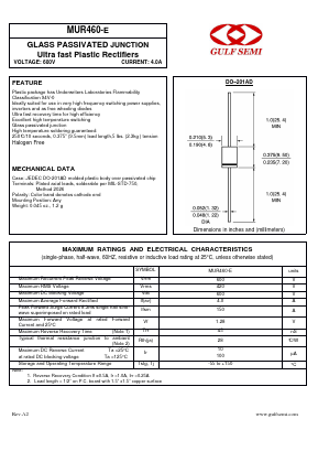 MUR460-E Datasheet PDF Gulf Semiconductor