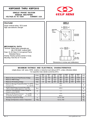 KBPC810 Datasheet PDF Gulf Semiconductor