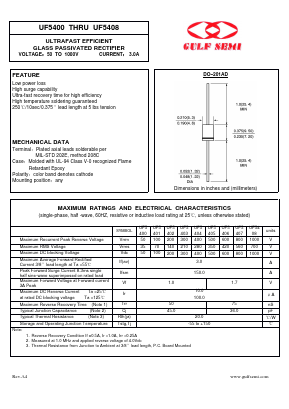 UF5407 Datasheet PDF Gulf Semiconductor