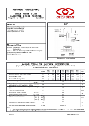KBP005G Datasheet PDF Gulf Semiconductor