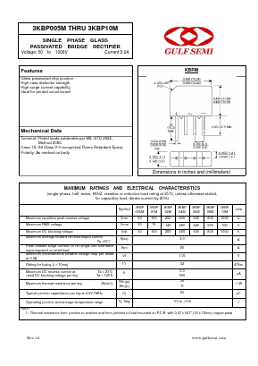 3KBP08M Datasheet PDF Gulf Semiconductor