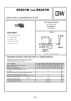 RS203M Datasheet PDF Goodwork Semiconductor Co., Ltd.
