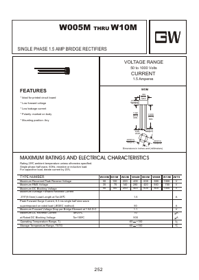W08M Datasheet PDF Goodwork Semiconductor Co., Ltd.