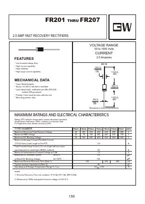 FR205 Datasheet PDF Goodwork Semiconductor Co., Ltd.