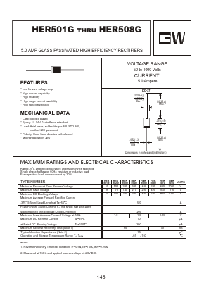 HER504G Datasheet PDF Goodwork Semiconductor Co., Ltd.
