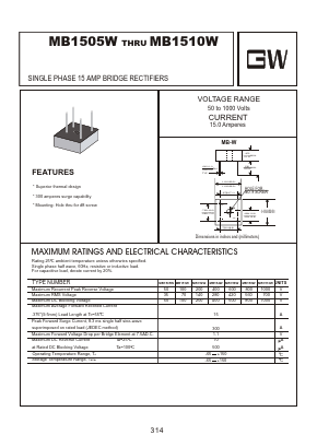 MB1510W Datasheet PDF Goodwork Semiconductor Co., Ltd.