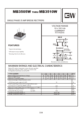 MB3510W Datasheet PDF Goodwork Semiconductor Co., Ltd.