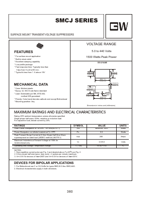 SMCJ350A Datasheet PDF Goodwork Semiconductor Co., Ltd.