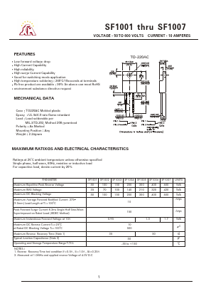 SF1005 Datasheet PDF Gaomi Xinghe Electronics Co., Ltd.