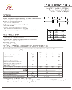 1N5818 Datasheet PDF Gaomi Xinghe Electronics Co., Ltd.
