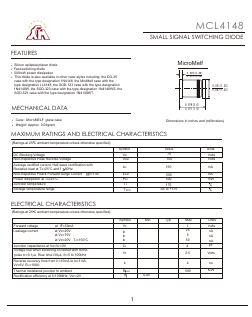 MCL4148 Datasheet PDF Gaomi Xinghe Electronics Co., Ltd.