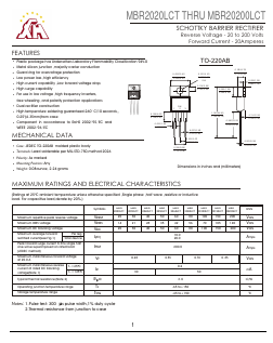 MBR2060LCT Datasheet PDF Gaomi Xinghe Electronics Co., Ltd.
