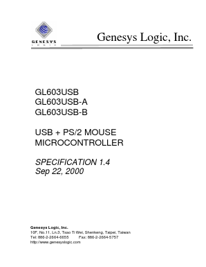 GL603USB Datasheet PDF Genesys Logic