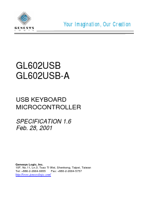 GL602USB Datasheet PDF Genesys Logic