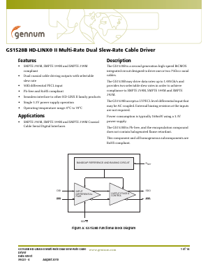 GS1528BCTAE3 Datasheet PDF Gennum -> Semtech