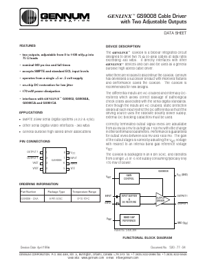 GS9008 Datasheet PDF Gennum -> Semtech