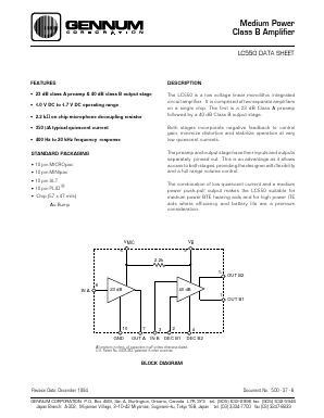 LC550 Datasheet PDF Gennum -> Semtech