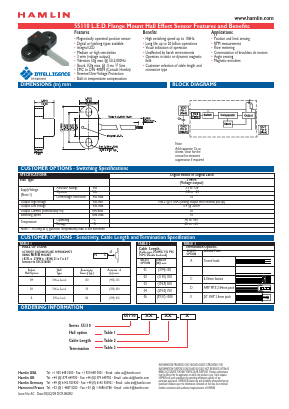 55110-3L-02-A Datasheet PDF HAMLIN Position and Movement Sensor Solutions