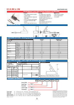 59230-5-T-01-C Datasheet PDF HAMLIN Position and Movement Sensor Solutions