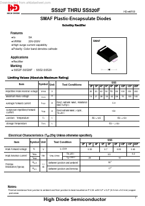 SS54F Datasheet PDF Jiangsu High diode Semiconductor Co., Ltd