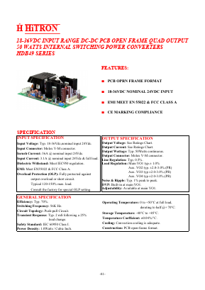 HDB49 Datasheet PDF HITRON ELECTRONICS CORPORTION