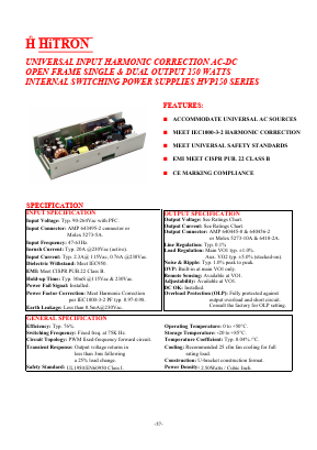 HVP150-15 Datasheet PDF HITRON ELECTRONICS CORPORTION
