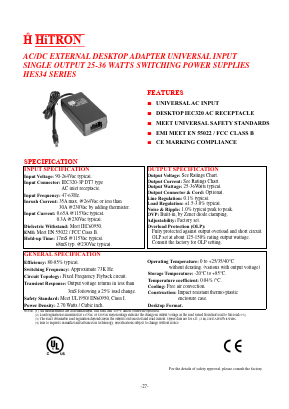 HES34-180200 Datasheet PDF HITRON ELECTRONICS CORPORTION