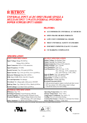 HVI72-30 Datasheet PDF HITRON ELECTRONICS CORPORTION
