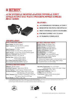 HES65-480140-8 Datasheet PDF HITRON ELECTRONICS CORPORTION