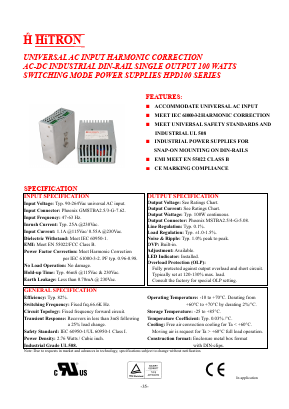 HPD100-S480021 Datasheet PDF HITRON ELECTRONICS CORPORTION