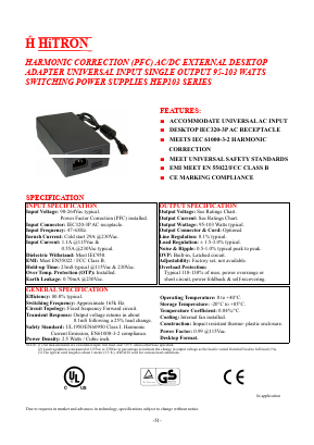 HEP103-480021 Datasheet PDF HITRON ELECTRONICS CORPORTION