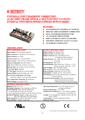HVP149-290B Datasheet PDF HITRON ELECTRONICS CORPORTION